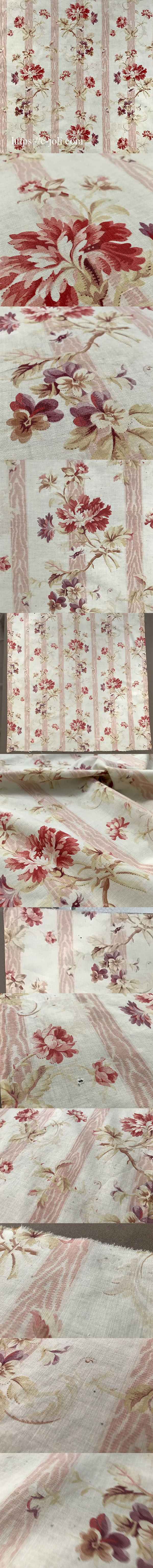 パリ発送】K-806 フランスアンティーク布/アンティークファブリック 花