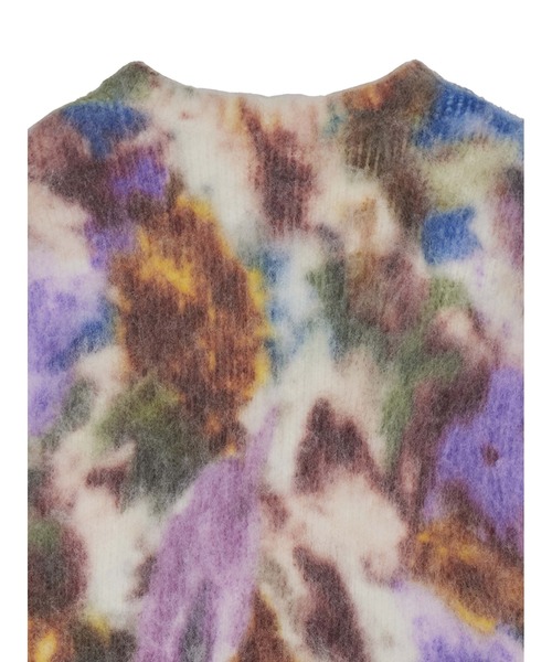 Ameri（アメリ）の「UND TEXTURE ART FLOWER KNIT CARDIGAN