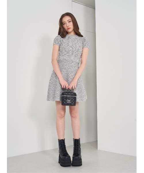 キルティングスクエアミニバッグ(シルバーパーツ)（ハンドバッグ