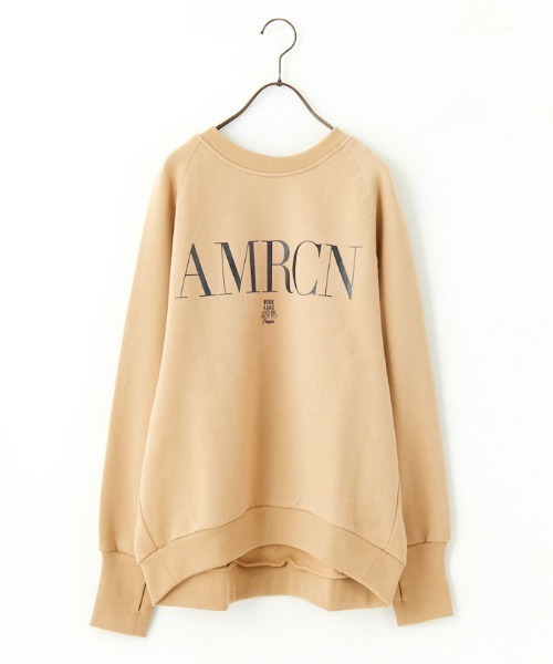 Americana/アメリカーナ] バックジップ ロゴプリントスウェット