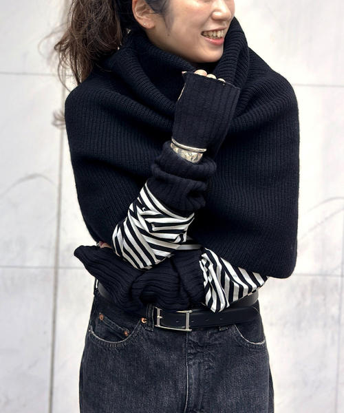 追加 リブニットケープ（ネックウォーマー/スヌード）｜AP STUDIO