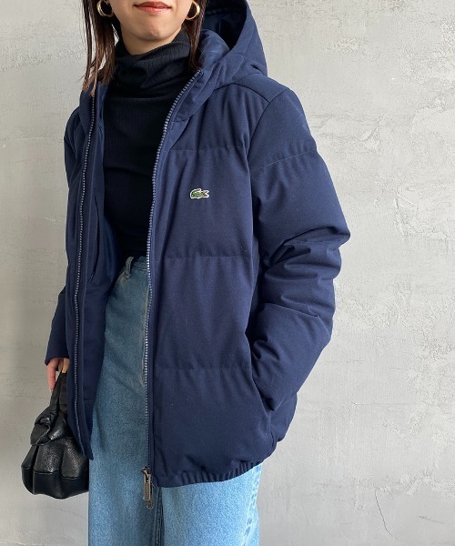 セール】[LACOSTE/ラコステ] ワンポイント刺繍ロゴ ピケフードダウン