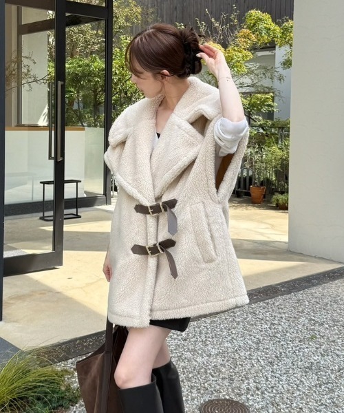 FRAY I.D（フレイアイディー）の「ECOPELボアポンチョ（ポンチョ