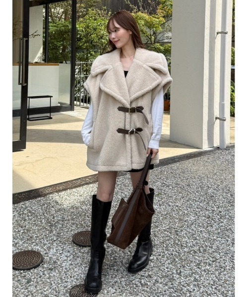 FRAY I.D（フレイアイディー）の「ECOPELボアポンチョ（ポンチョ