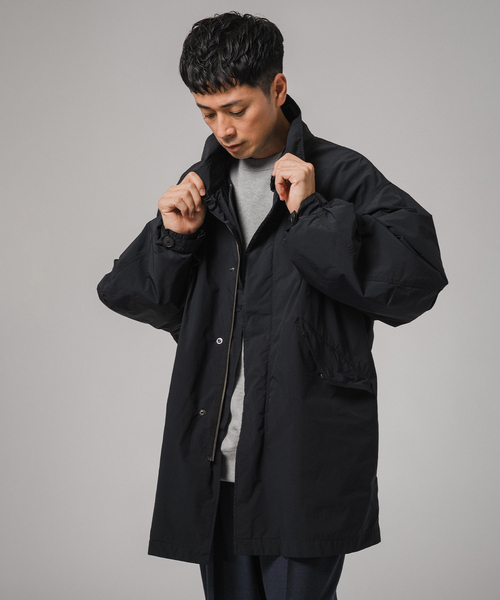 ATON DOPE DYE NYLON SHORT MODS COAT ブラック aton dope dye nylon