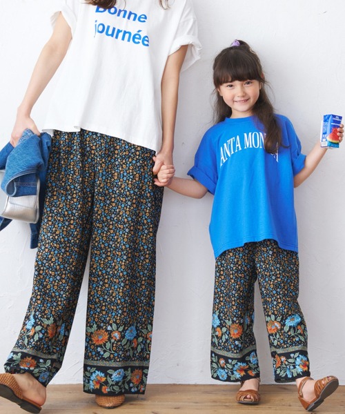 キッズ 親子お揃いレトロフラワー柄パンツ（その他パンツ）｜coca