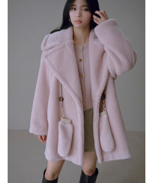 セール】ECOPELボアミドルコート（ムートンコート）｜FRAY I.D（フレイ