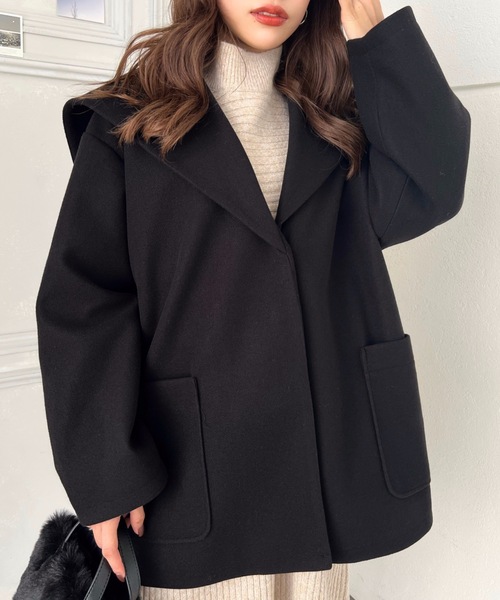 moment+（モーメントプラス）の「ライトニットメルトンビックカラー