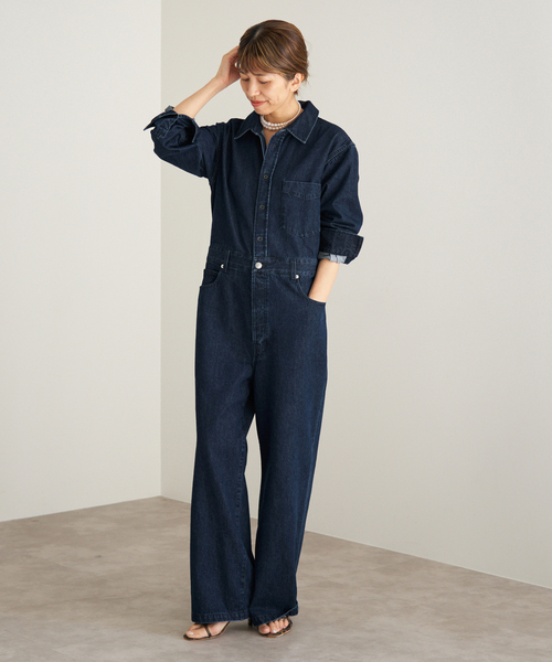 Maison IENAデニムジャンプスーツ（つなぎ/オールインワン）｜IENA
