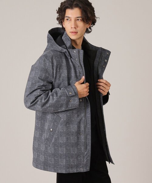 セール】【3WAY】ジャカード グレンチェック ダウンライナー ブルゾン