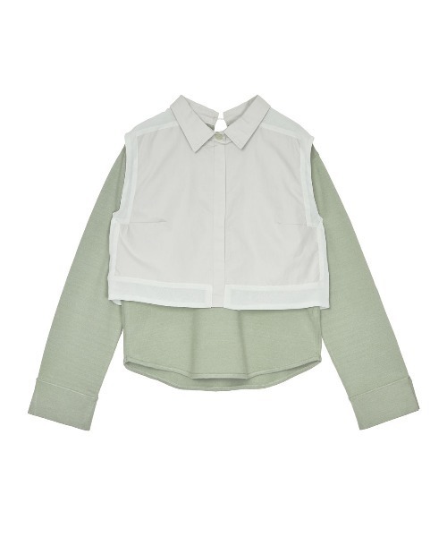 Ameri（アメリ）の「MINIMAL SHIRT DOCKING KNIT（シャツ/ブラウス