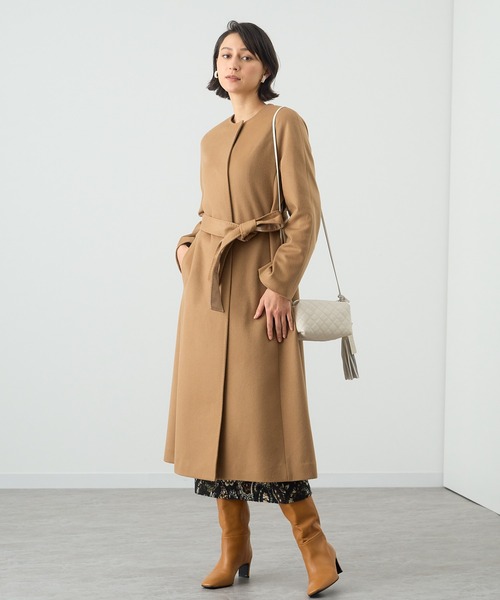 ANAYI（アナイ）の「カシミヤウエストベルトクルーコート（トレンチ