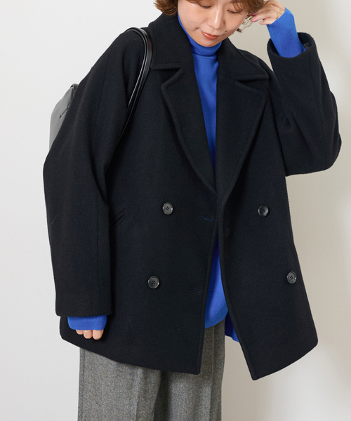 セール】《WEB限定》尾州ウールショートPコート（ピーコート