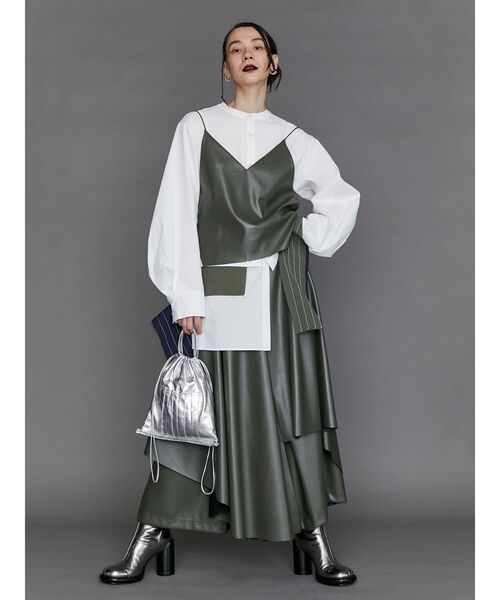 UN3D.（アンスリード）の「FAKE LEATHER CAMISOLE / フェイクレザー