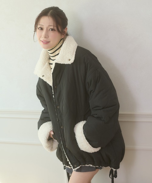 セール】2way reversible quilting boa jacket / 2WAYリバーシブル