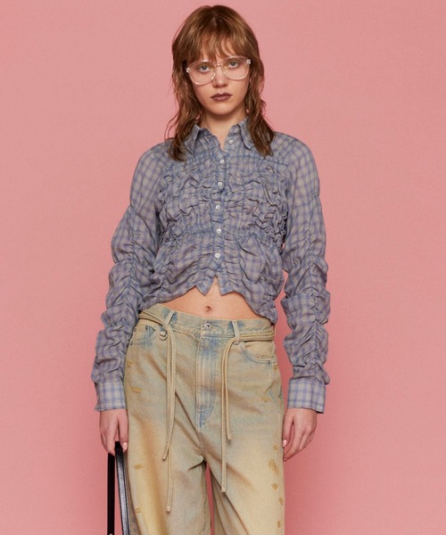 Shirring Bustier Shirt/シャーリングビスチェシャツ【MAISON SPECIAL