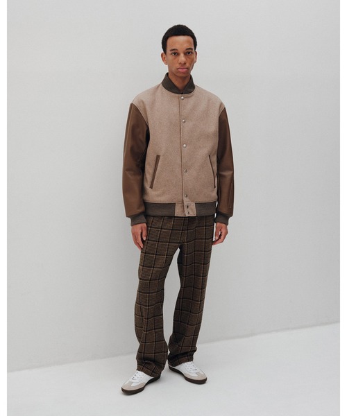 SOPHNET.（ソフネット）の「LEATHER SLEEVE VARSITY JACKET