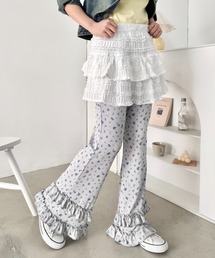 レディースのパンツ（グレー/灰色系・花柄・ボタニカル柄