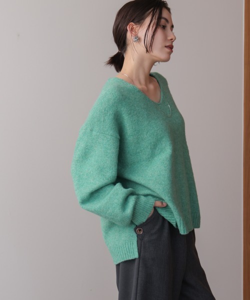 セール】ヤクライクVネックニットプルオーバー（ニット/セーター