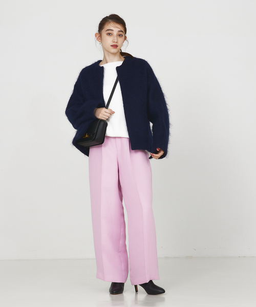 Rouge vif（ルージュヴィフ）の「シャギーショートコート（ノーカラー