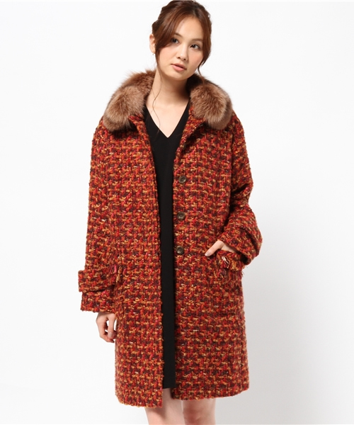 GRACE CONTINENTAL（グレースコンチネンタル）の「ファー衿ツィード