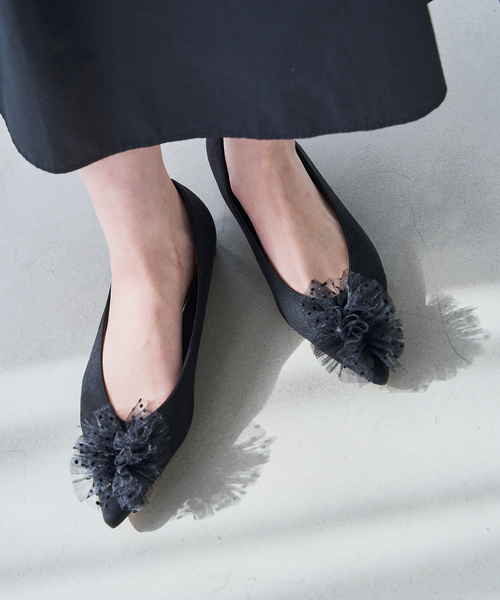 LE TALON（ルタロン）の「ポインテッドチュールフリルフラット（その他