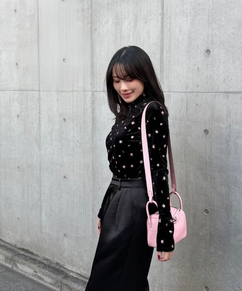 FLOWER VELOR TOPS（フラワーベロアトップス）（Tシャツ/カットソー