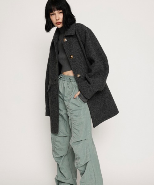 セール】WOOL BLEND OVER MIDI COAT ウールブレンド オーバー ミディ