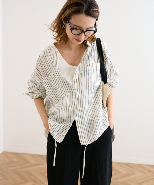 FRAMeWORK フレンチリネンドロストシャツ