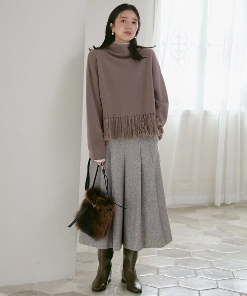 セール】シルクネップヘリンボーン ガウチョ パンツ（その他パンツ