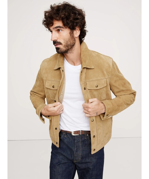 スエードレザー トラッカージャケット（その他アウター）｜BANANA