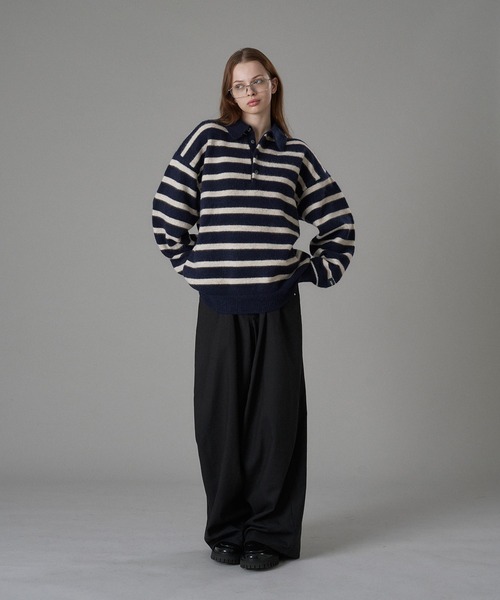 MULTI BORDER SOFT TOUCH KNIT POLO / マルチボーダーソフトタッチ