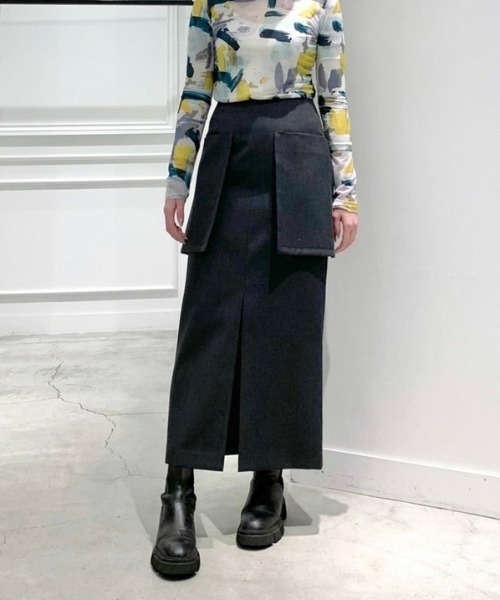 LE CIEL BLEU（ルシェルブルー）の「Big Pocket Maxi Skirt（スカート