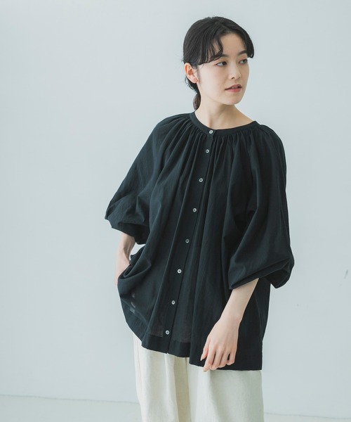 かぐれ（カグレ）の「2WAYコットンギャザーブラウス（シャツ/ブラウス