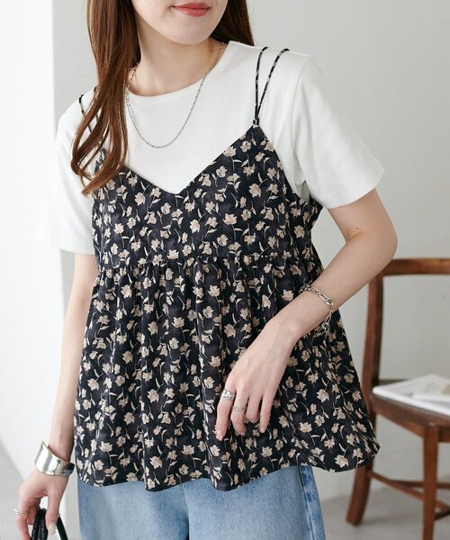 セール】花柄Vネックキャミ（キャミソール）｜DISCOAT（ディスコート