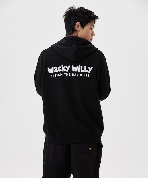 BACK PANEL LETTERING HOODIE ZIP-UP（パーカー）｜Wacky WiLLy