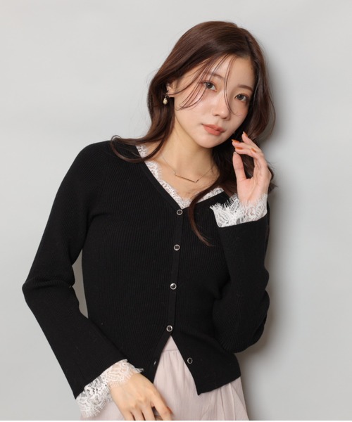 レーストリム2WAYカーデプルオーバー（ニット/セーター