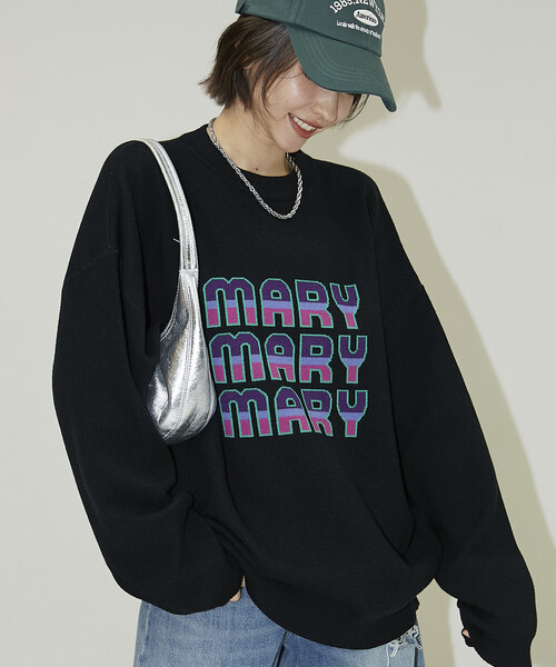 セール】マリマリマリー×PUBLUX MARYロゴジャガードニット【限定展開
