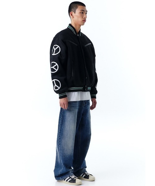 OY/オーワイ』DISPERSION LOGO VARSITY JACKET/ロゴバーシティ