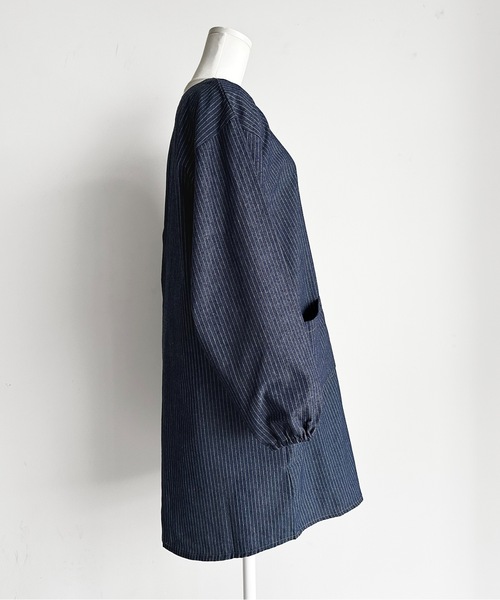 セール】URT:前あきスモック ワンマイルデニムエプロン 割烹着