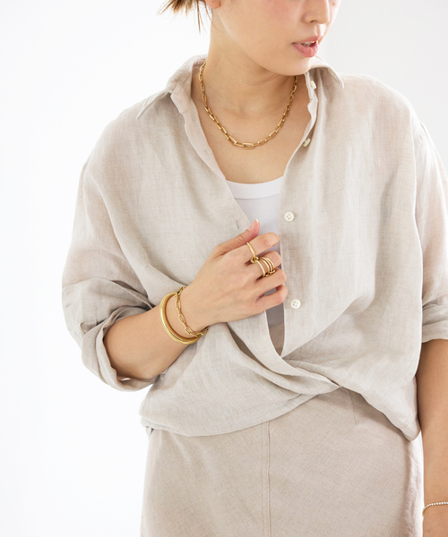 セール】*LINEN WASH CACHE シャツ（シャツ/ブラウス）｜Deuxieme