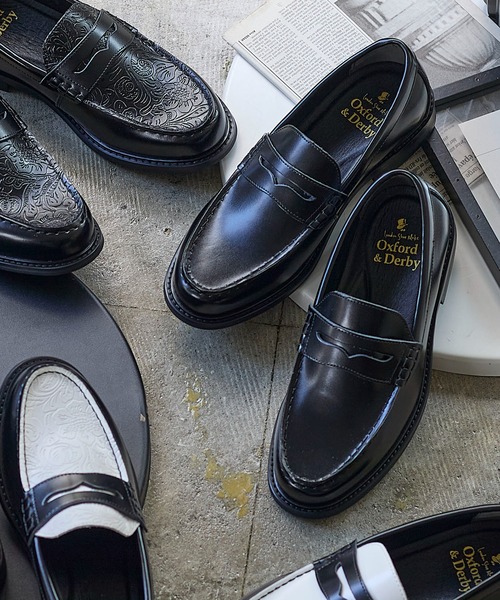 レザー コイン ローファー / 牛革 / London Shoe Make Oxford and