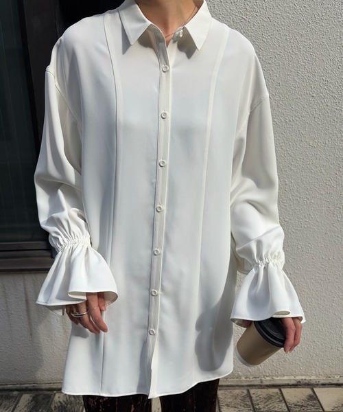 AMERI♡BACK HEARTDESIGNOVER BLOUSE/ブラウン BACK HEART DESIGN OVER