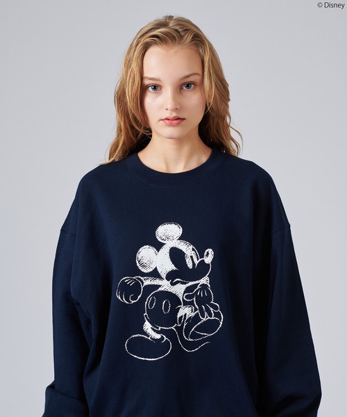 セール】【 Disney / Mickey Mouse 】SILHOUETTE MOTIF SWEAT