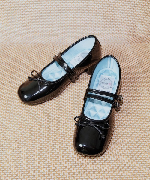 SQUARE TOE TWO STRAP MARYJANE(4CM)（バレエシューズ）｜ROCKFISH