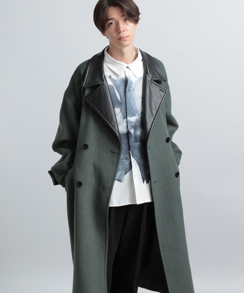 HARE（ハレ）の「リバーシブルフェイクレザー/ウールロングコート(HARE