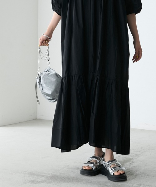 forksy.】オーバーデザインティアードギャザーワンピース forksy