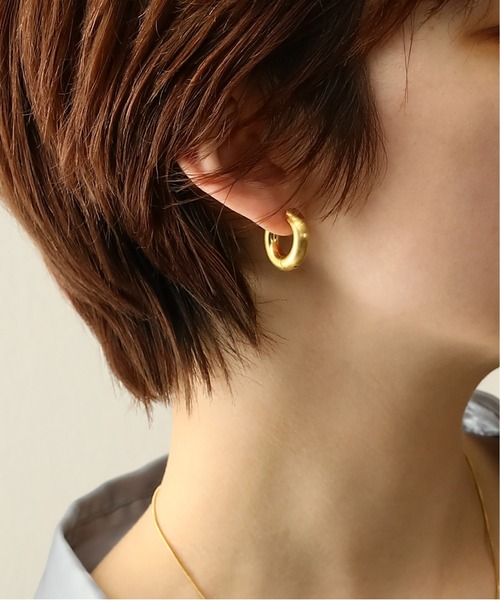 金属アレルギー対応 マットボリュームフープピアス 20mm サージカル