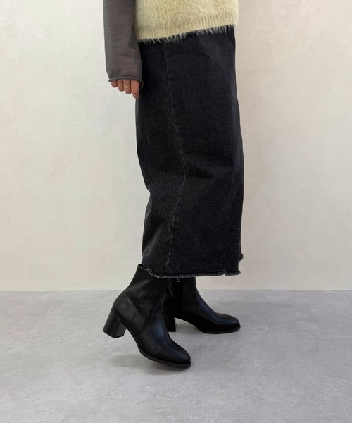 セール】＼ 美脚 ／ チャンキー ヒール ミドルブーツ 31408（ブーツ