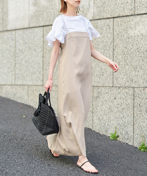 SLOBE IENA（スローブイエナ）の「リネンライク キャミワンピース